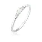 Ring Damen Vintage mit Zirkonia Kristallen und Opal in 925 Sterling Silber Vergoldet