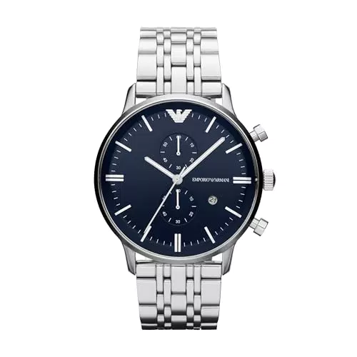 Emporio Armani Herrenuhr mit silbernem Edelstahlgehäuse und Armband - AR1648