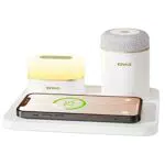 EZVALO Wireless Charger 3 in 1 mit Induktiver Ladestation, Nachttischlampe und Bluetooth Lautsprecher - QI Ladestation für iPhone, Airpods, Samsung, Huawei, Xiaomi - Geschenkidee für Frauen
