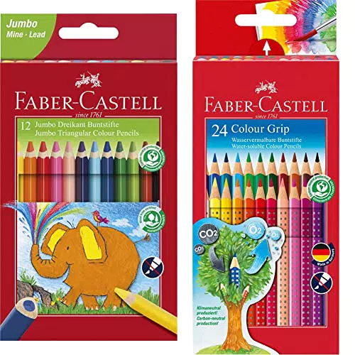 Faber-Castell 116501 - Jumbo Buntstifte dreikant, 5.4 mm