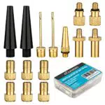 CYCLEHERO Fahrradventil Adapter Set - Ventiladapter für Französisches, Autoventil und Dunlop Ventil - Inkl. Ballpumpe Nadeln