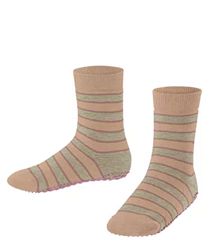 FALKE Unisex Kinder Hausschuh-Socken Simple Stripes K HP Baumwolle rutschhemmende Noppen 1 Paar