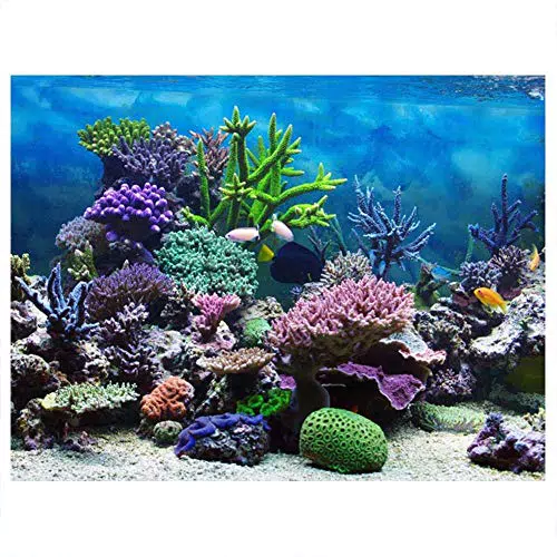 Selbstklebendes Aquarium-Hintergrundbild mit Unterwasserkorallenriff-Dekor, 61 * 30cm