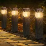 Solar LED Gartenlichter für Außenbereiche - Landschaftsbeleuchtung mit warmweißem Licht