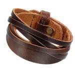 Armband Herren aus Leder für Motorradfahrer - Braun - Verstellbar