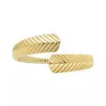 Fossil Damenring Harlow Linear Texture Gold-Tone Edelstahl