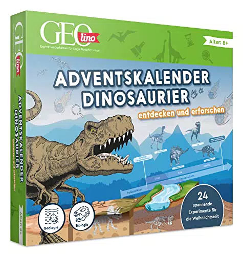 FRANZIS GEOlino Adventskalender Dinosaurier Entdecken und Erforschen - 24 Spannende Experimente für Kinder ab 8 Jahren