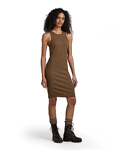 G-STAR RAW Damen Tank Slim Kleid, Braun, X