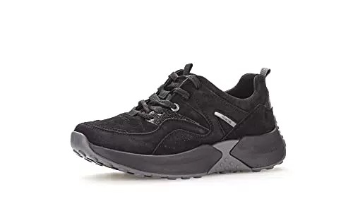 Gabor Damen Low-Top Sneaker mit Wechselfußbett - Schwarze Freizeitschuhe