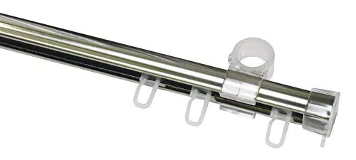 Gardinia U-Laufschiene aus Chrom 150 cm, Metall