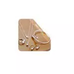 Firally Schmuck-Set für Frauen: Teardrop Anhänger Halskette Ohrring Armband Ring