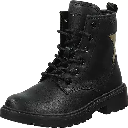 Geox Mädchen Stiefelette Casey G, Schwarz.