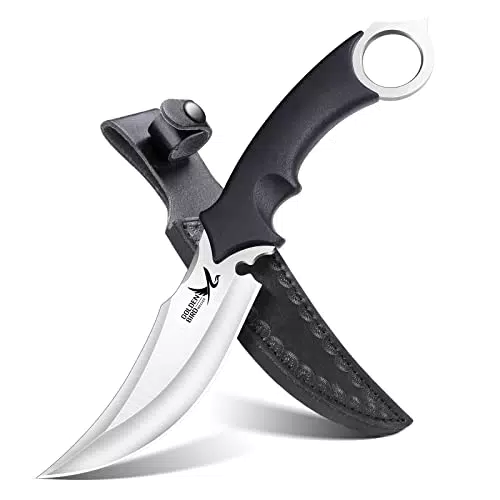 Goldener Vogel Jagdmesser aus 440C-Edelstahl für Camping und Survival, mit Gürtelmesser und Ringgriff