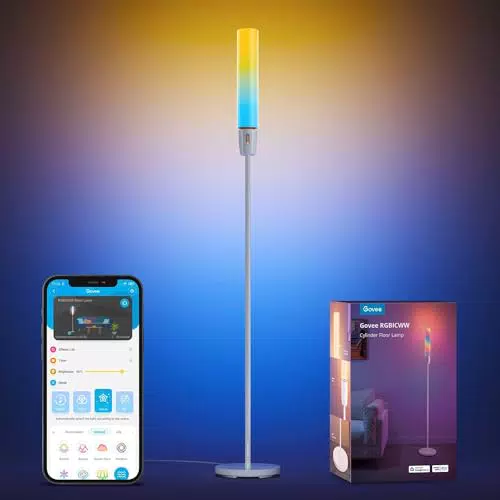 Govee RGBIC LED Stehlampe mit Warm- und Kaltweiß, DIY Modus, Alexa & Wi-Fi Steuerung, 64 Szenenmodi