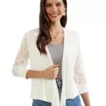 Eleganter Damen Bolero von Grace Karin mit Spitzenärmeln - Offener Cardigan.