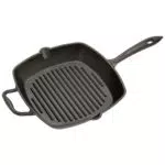 Grillpfanne aus Gusseisen mit quadratischem Griff - 28 cm