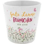 Blumentopf mit Motiv Blümchen aus Steinzeug - Geschenkidee für Geburtstag