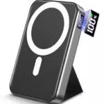 Power Bank Gxorul 12000mAh mit Magnet, PD 22.5W Schnellladung, kabellos - USB-C, LED-Display - iPhone Serie - Schwarz