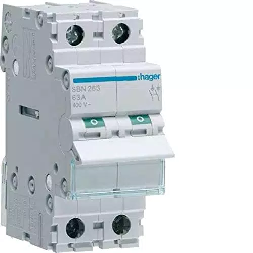 Hager Ausschalter 2-polig 63A 2 Schließer 400V - Modell SBN263