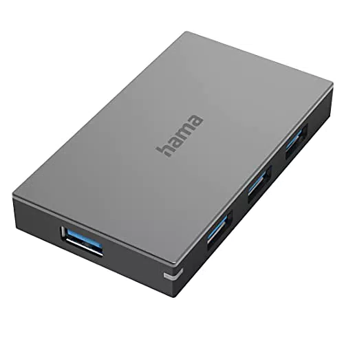 USB Hub 4 Ports von Hama mit Netzteil - USB 3.0 Multiport Adapter