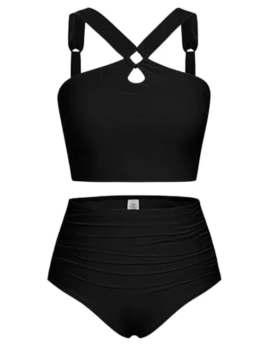 Bikini Set Hanna Nikole Damen Hohe Taille Push-Up Badeanzug - Große Größen
