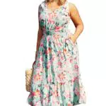 Damenkleid Hanna Nikole A-Linie V-Ausschnitt Kurzarm - Übergröße