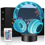 LED Nachtlicht Kopfhörer 3D Illusion USB Lampe - 16 Farben - Dekoration für Zuhause/Büro - Tischlampe - Kinder Geschenk