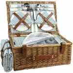 Picknickkorb aus Weiden für 4 Personen - Ideal für Camping und Outdoor-Partys