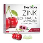 Herbion Naturals Zink, Echinacea & Vitamin C Lutschtabletten mit Kirschgeschmack - Nahrungsergänzung für die Gesundheit von Erwachsenen und Kindern ab 5 Jahren
