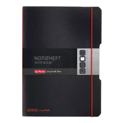 Herlitz Notizheft A4 mit Wechselcover und Verschlussgummi