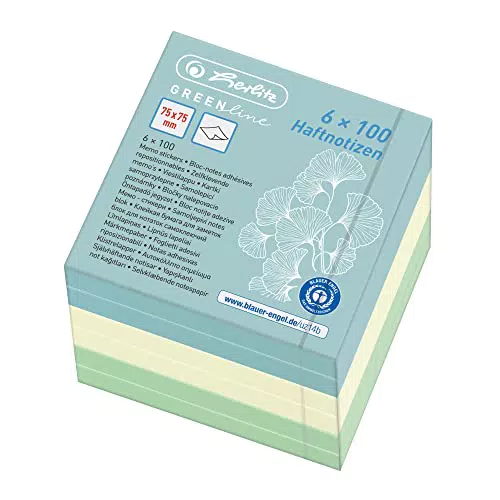 herlitz Haftnotizblock GREENline, 75 x 75 mm, 600 Blatt