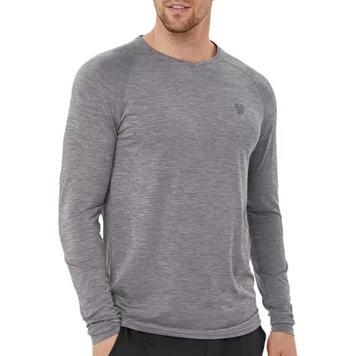 Sportshirt Langarm V-Ausschnitt für Herren - Atmungsaktiv und ideal für Gym und Running