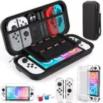 Nintendo Switch OLED Zubehör Set: Tasche, Dockable Hülle, Schutzfolie & Daumenkappen