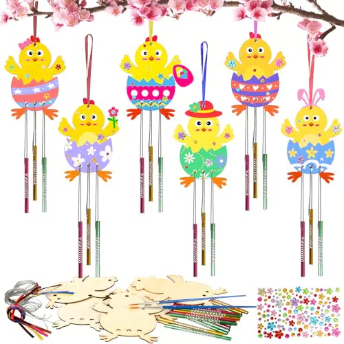 "HONMOK Osterküken Windspiele Bastelset - DIY Klangspiele für Kinder und Frühling Dekoration"