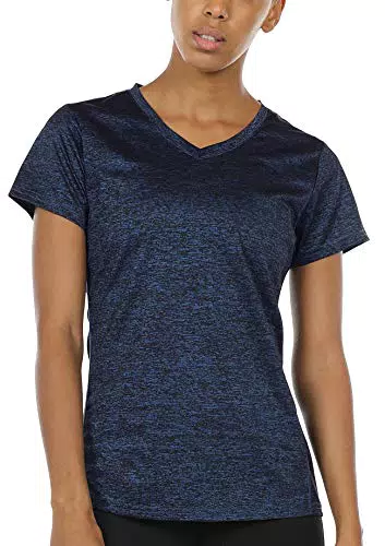 Sportliches Damen T-Shirt von Icyzone mit V-Ausschnitt - Ideal für Fitness und Laufen