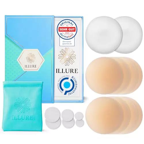 ILLURE® Nippelpads aus hypoallergenem Silikon - Selbstklebende Damen Nipple Cover