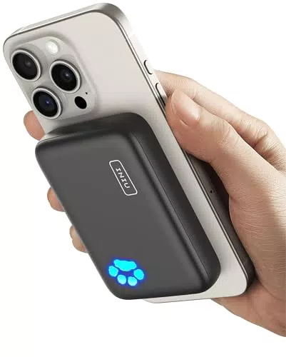 INIU Magsafe Powerbank 10000mAh 20W für iPhone 15/14/13/12 Series - Magnetische Externe Batterie mit Schnellaufladung