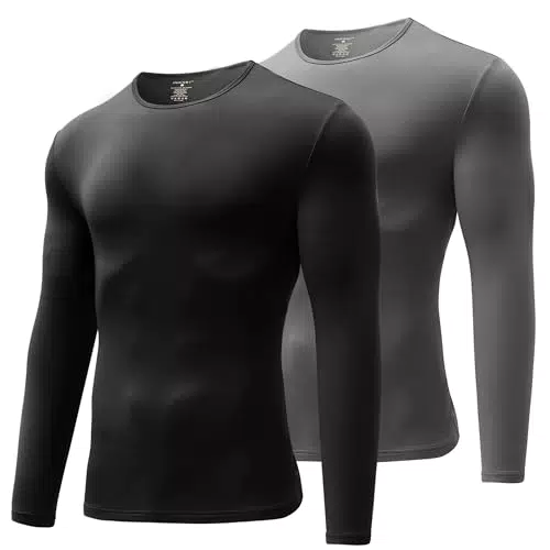 INNERSY Thermounterwäsche Herren Oberteil Winter Ski Unterwäsche Funktionsunterwäsche Warm 2 Pack