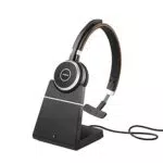Jabra Evolve 65 Wireless Mono On-Ear Headset - Microsoft Teams zertifizierte Kopfhörer mit langlebiger Batterie und Ladeständer - USB Bluetooth Adapter - Schwarz.
