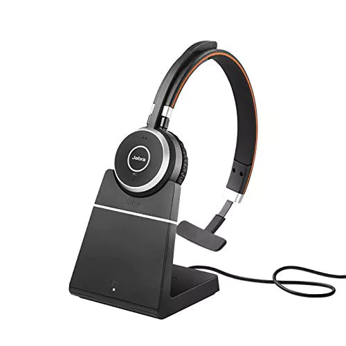 Jabra Evolve 65 Wireless Mono On-Ear Headset - Microsoft Teams zertifizierte Kopfhörer mit langlebiger Batterie und Ladeständer - USB Bluetooth Adapter - Schwarz.