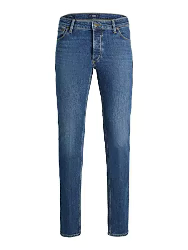 JACK & JONES Herren Jeans JJIGLENN JJEVAN AM 477 - Slim Fit - Blau Denim