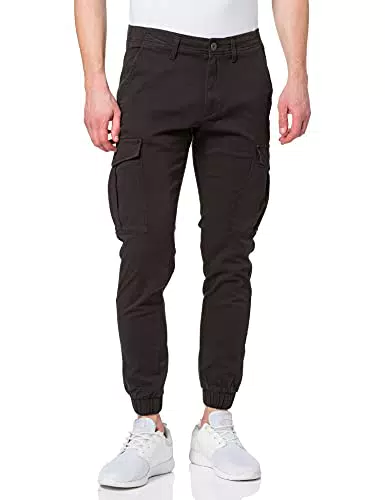 JACK & JONES Herren Jeans JPSTMARCO JJJOE Cuffed AKM - Schwarz