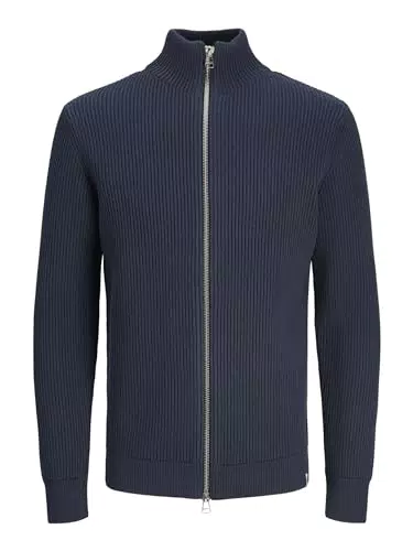 JACK & JONES Herren Strickpullover mit Reißverschluss