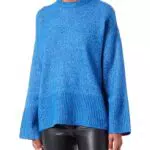 JACK & JONES Damen JXOLLIE Oversize Strickpullover Crew Knit - Blau