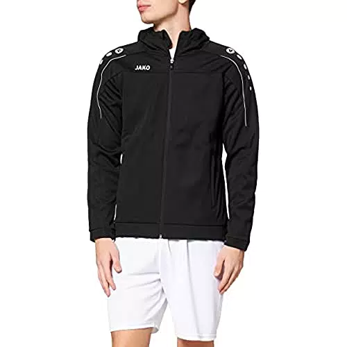 JAKO Damen Kapuzenjacke Classico - Schwarze Damenjacke - Größe 36