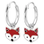 Ohrringe Mädchen Fuchs 925 Sterling Silber Kinder Creolen