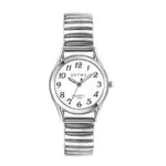 JewelryWe Damen Armbanduhr, Elegant Analog Quarz Uhr mit Digital Zifferblatt und Elastisch Legierung Armband Gold/Slber