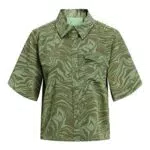 JXLARK Damen Satin Hemdbluse - Elegantes Shirt in Loden Frost