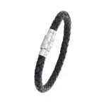 JOOP! Armband Edelstahl Leder Herren Armschmuck, 21 cm