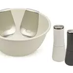 Joseph Joseph Salatschüssel mit Salatbesteck und Salz-und Pfeffer-Set, PBT, Stone